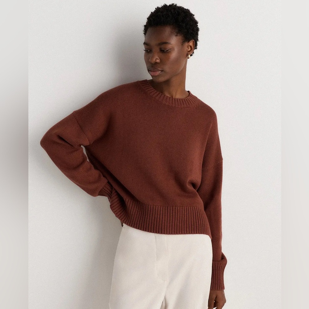 NWOT QUINCE 100% Organic Cotton
Boyfriend Crew Sweater Large NEW COLOR!